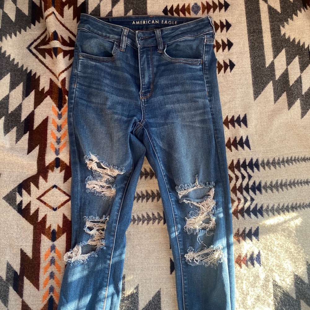 AE next level distressed skinny jean